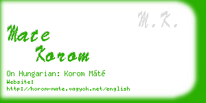 mate korom business card