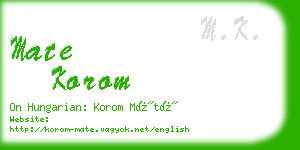 mate korom business card